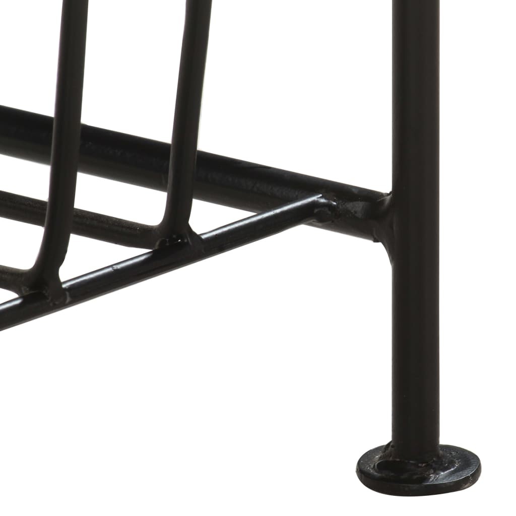 Magazine Rack 40x30x50 cm Solid Mango Wood and Steel